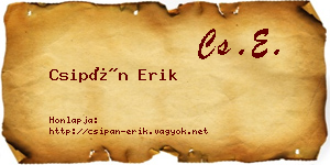 Csipán Erik névjegykártya